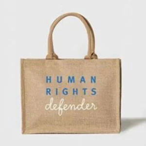 Burlap Campaign Bag